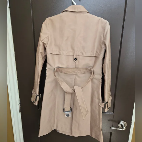 Zara Basic Outerwear Tan Double-Breasted Coat - Picture 3 of 11